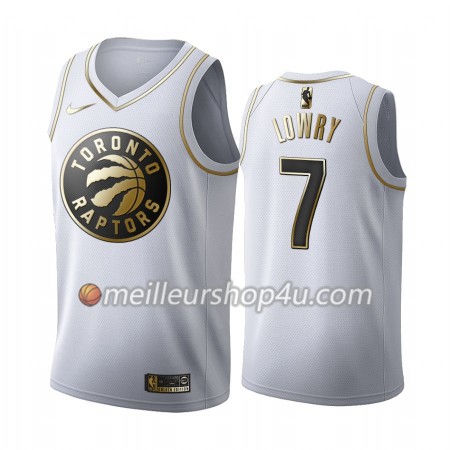 Maillot Basket Homme Toronto Raptors Kyle Lowry 7 2019-20 Nike Blanc Golden Edition Swingman